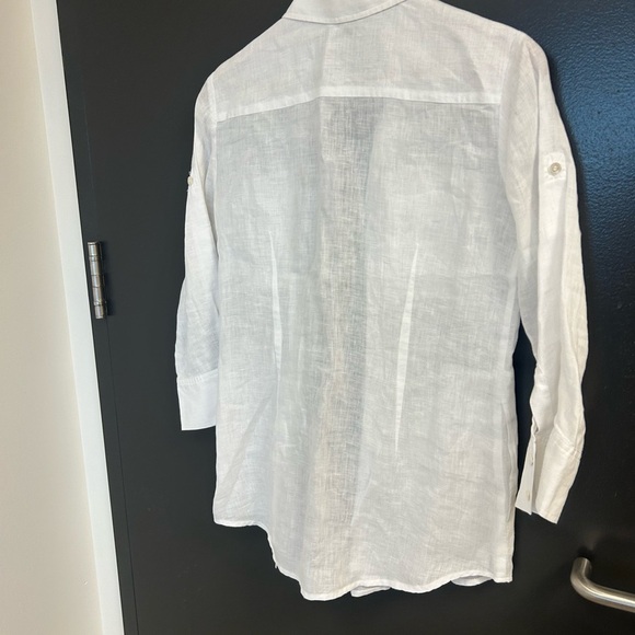 Theory S NWOT linen Button Down Blouse - Picture 4 of 14